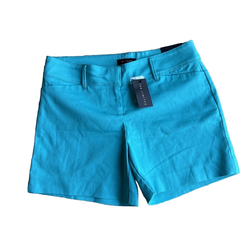 THE LIMITED Shorts Aqua Blue Chino Khaki Cotton Stretch‎ Shorts Women's 4